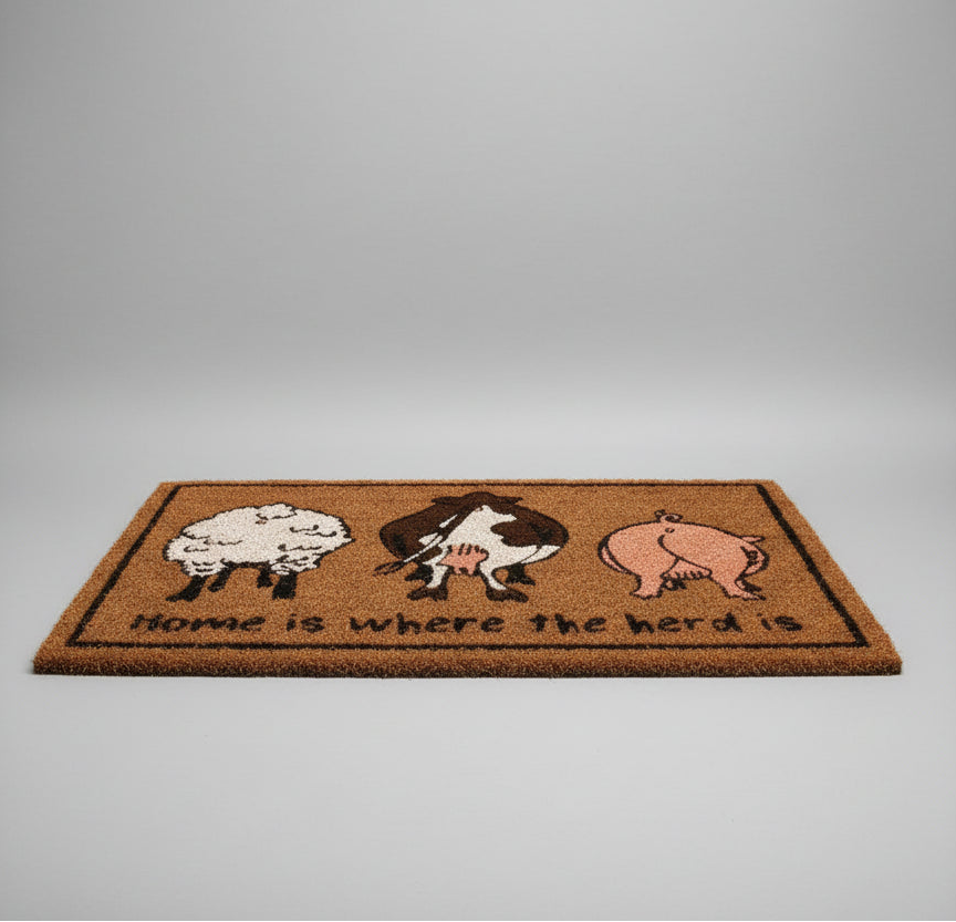 dørmatte gårdsdyr - home is where my herd is