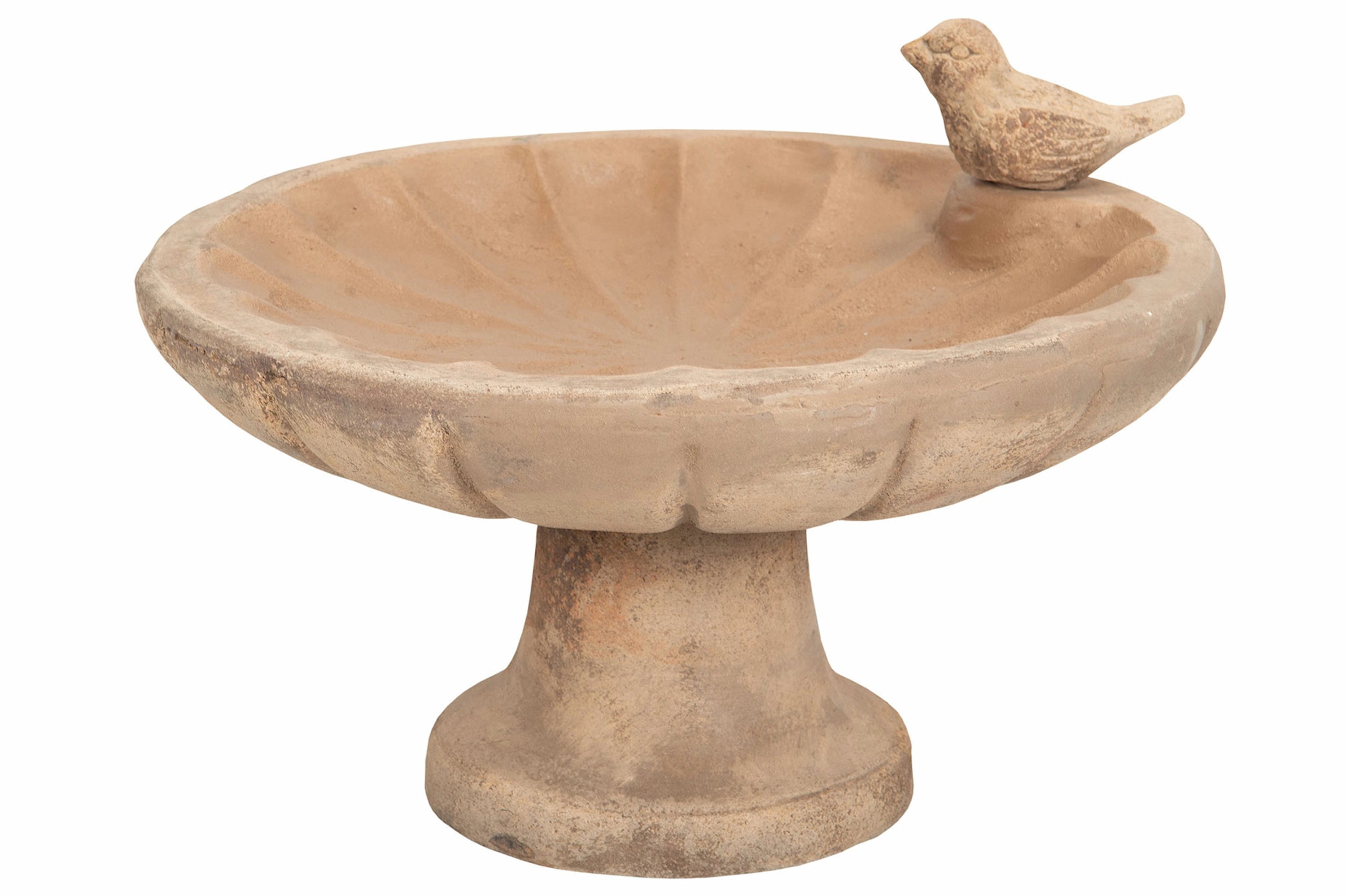 fuglebad i terrakotta - stort rustikk og dekorativt