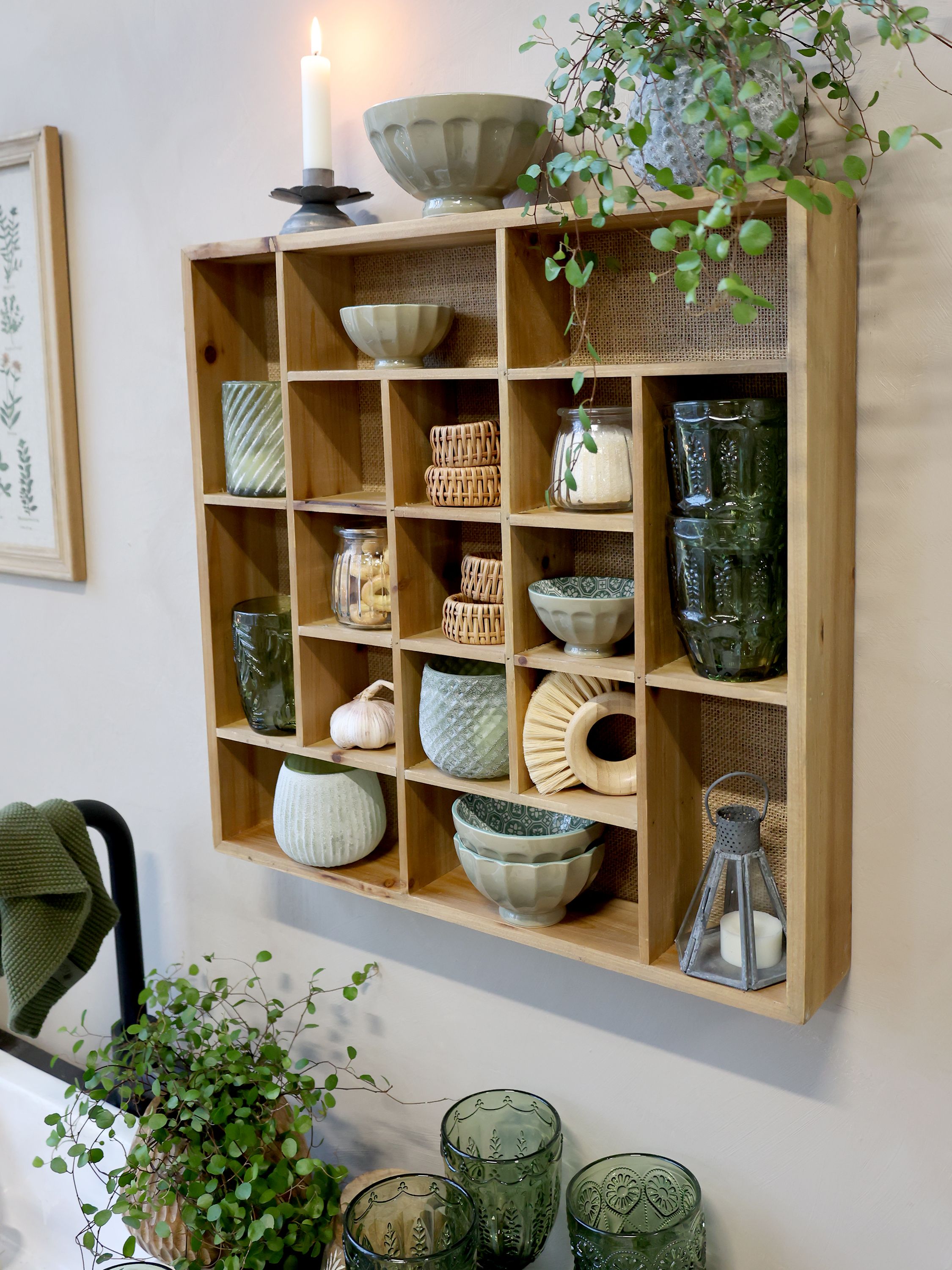 Trehylle m/ Flere Rom - 49x49cm