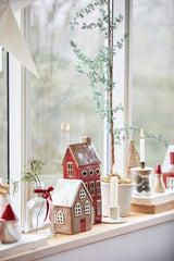 ib laursen lyshus hus rødt telys stillenat jul julepynt inspirasjon 27629-33 vindu dekorasjon