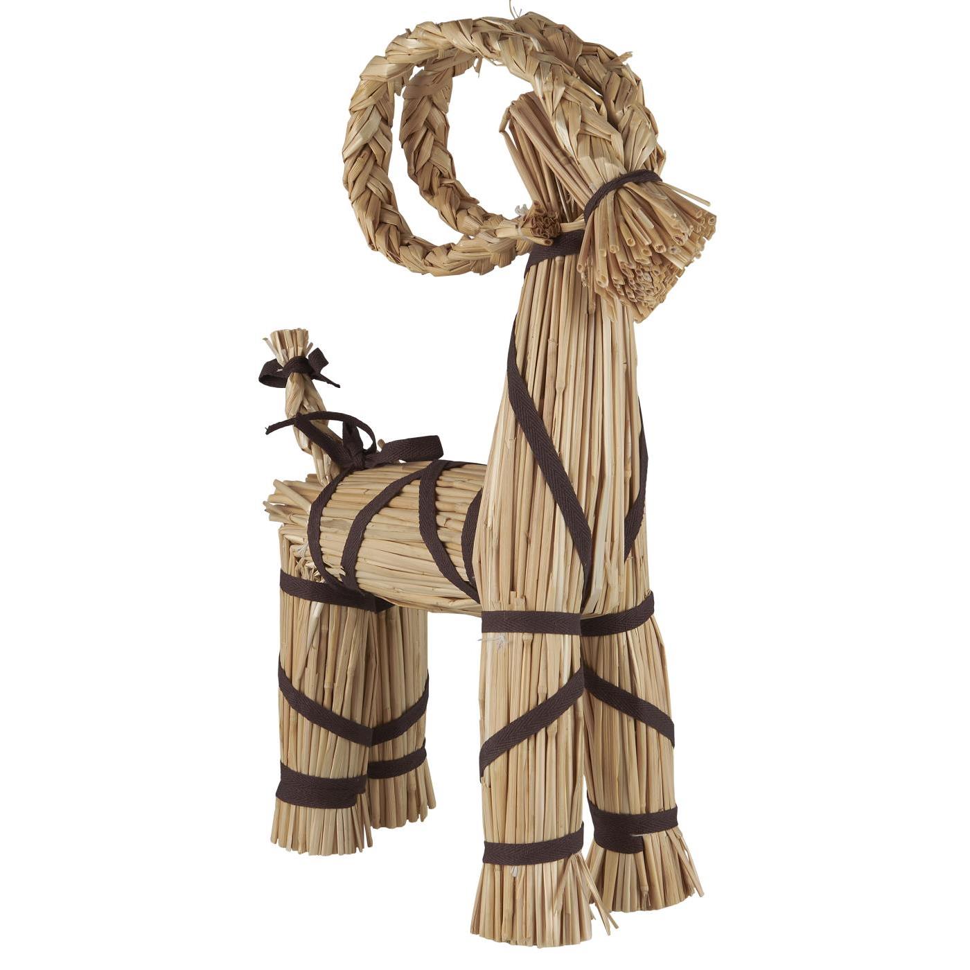 stor julebukk julepynt bukk brunt bånd ib laursen 55102-14