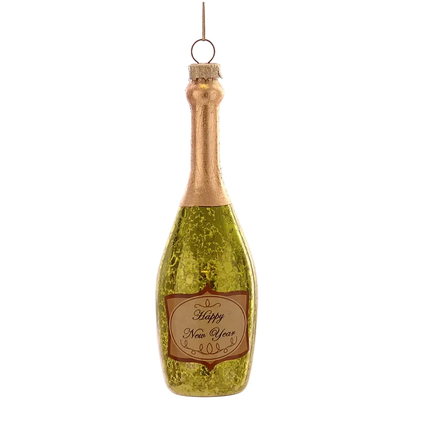 julekule champagneflaske grønn