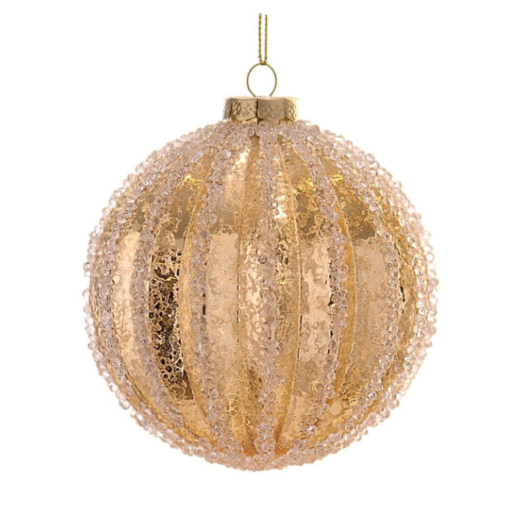 julekule - gullfarget med glitter