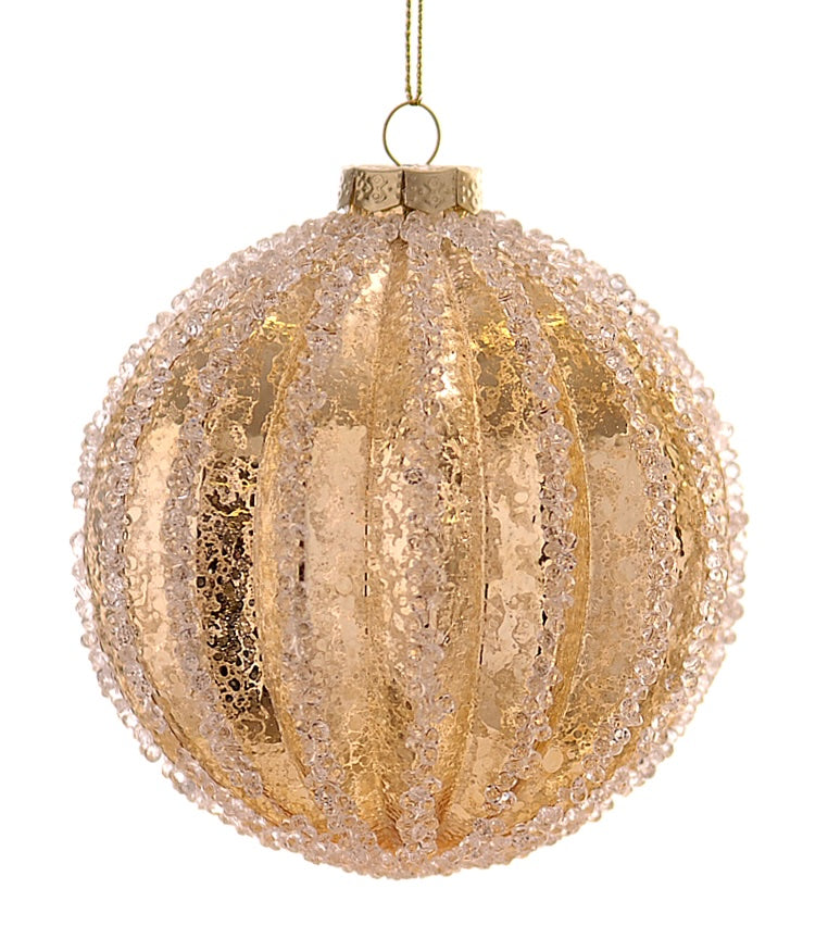 julekule - gullfarget med glitter
