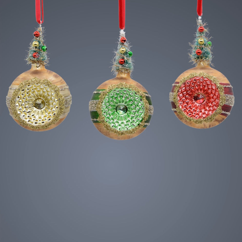 nostalgisk julekule med reflektor - gammeldags