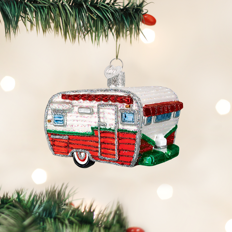 julekule ornament camping campingvogn glass eksklusive vakker 46041