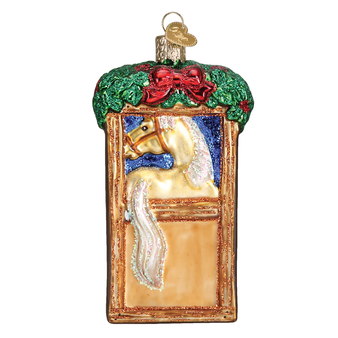 julekule-ornament-hest-stall-laget-i-glass