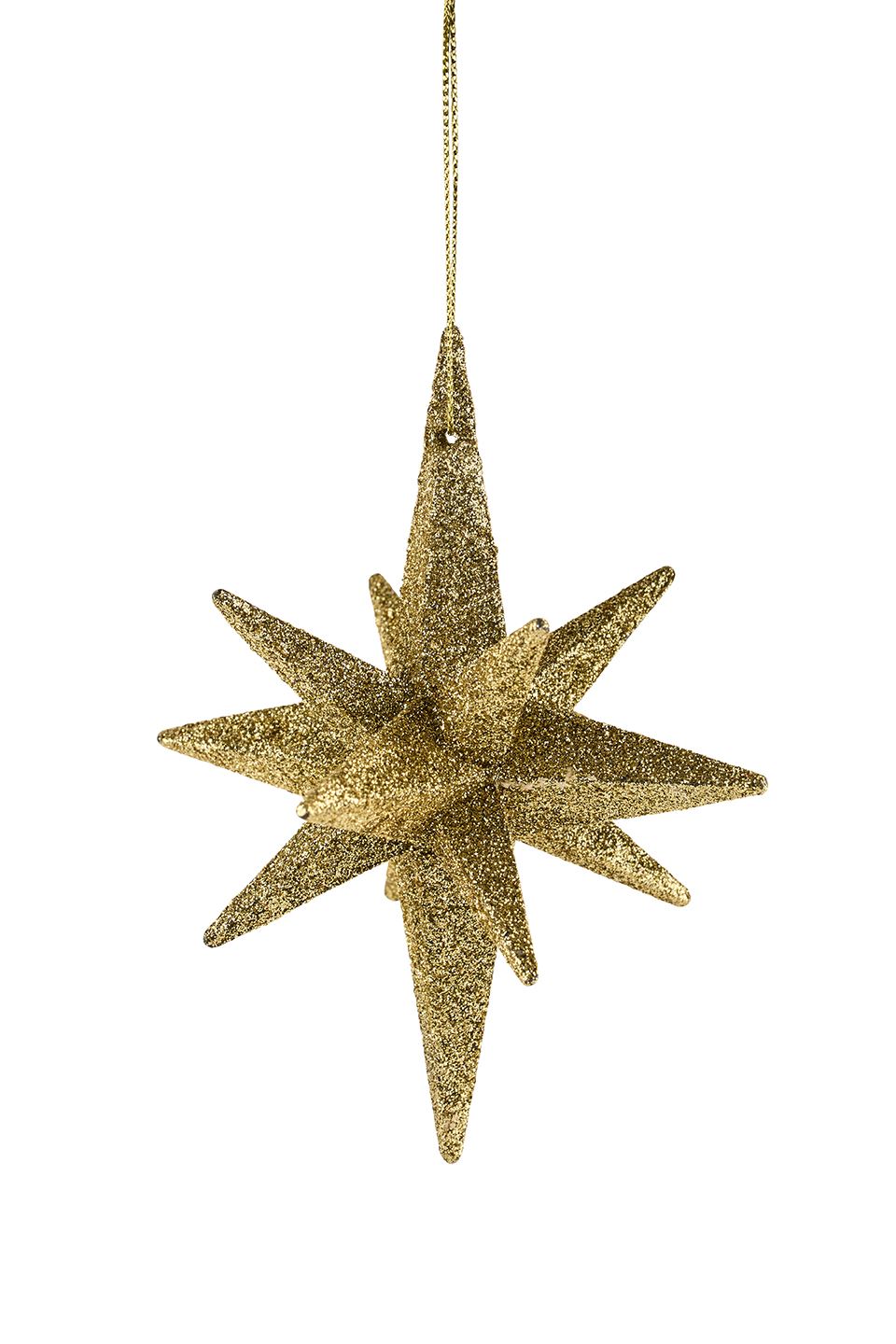 hengende stjerne med glitter gullglitter