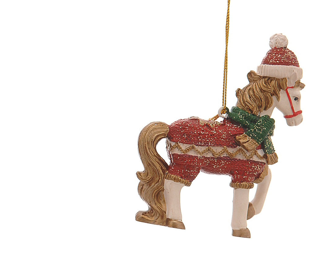 hengende hest til julepynt juletre