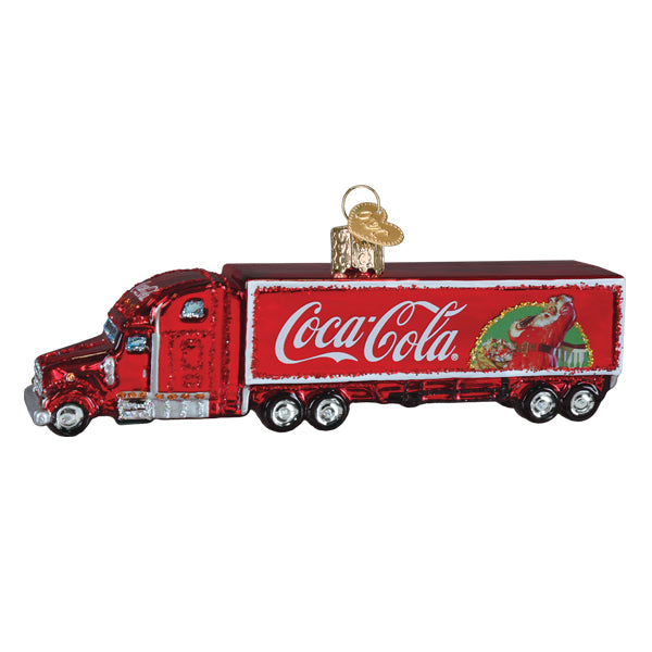 juletrepynt coca-cola lastebil - julekule i glass