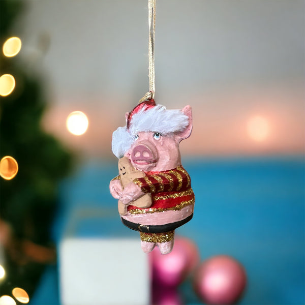 juletrepynt gris julepynt hengende dekorasjon nisselue pepperkakse