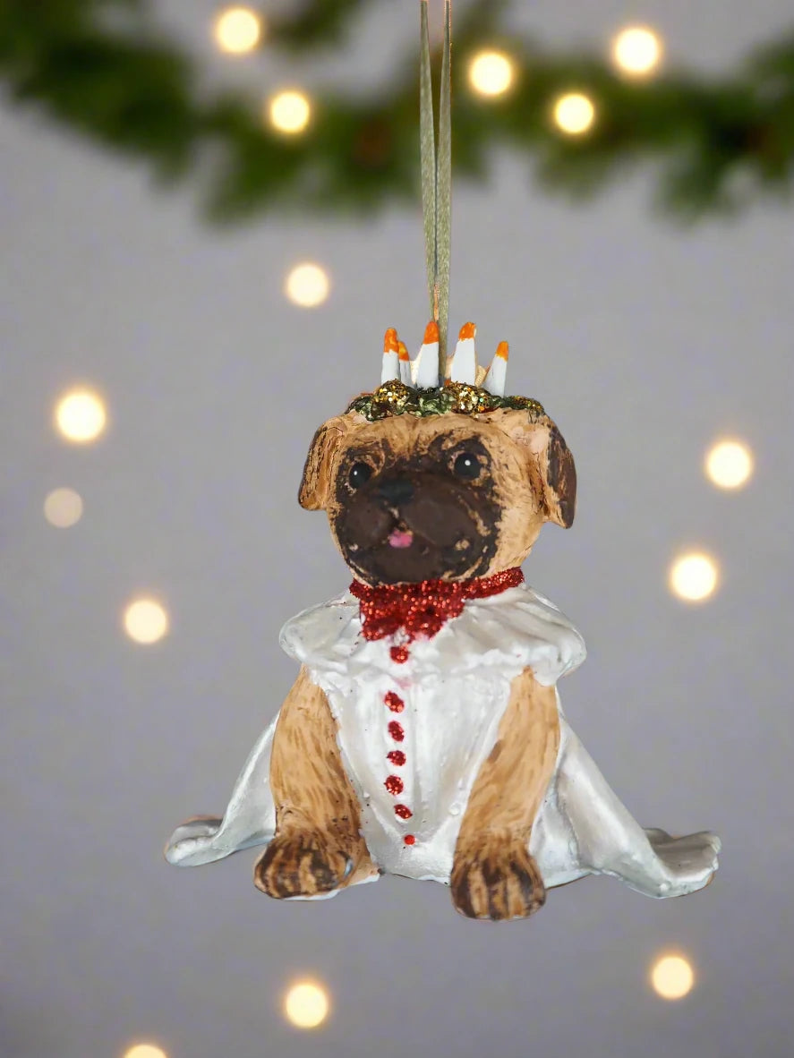 Lucia hund ornament - julepynt til juletre