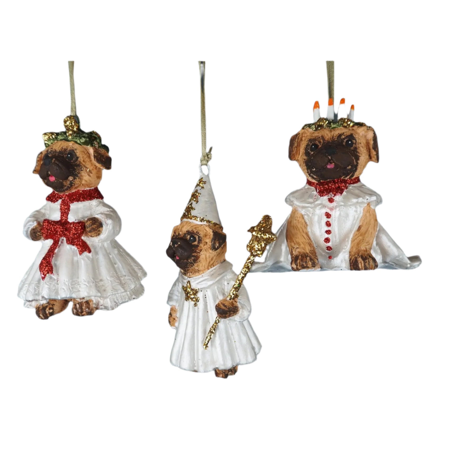 Lucia hund ornament - julepynt til juletre