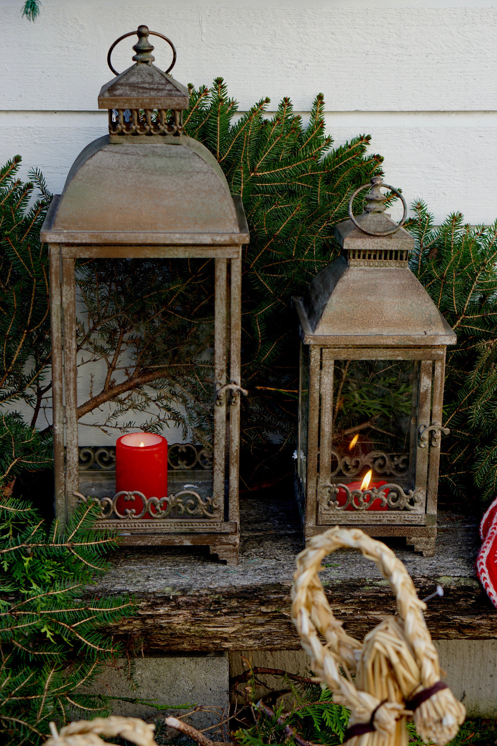 rustikk lykt til kubbelys