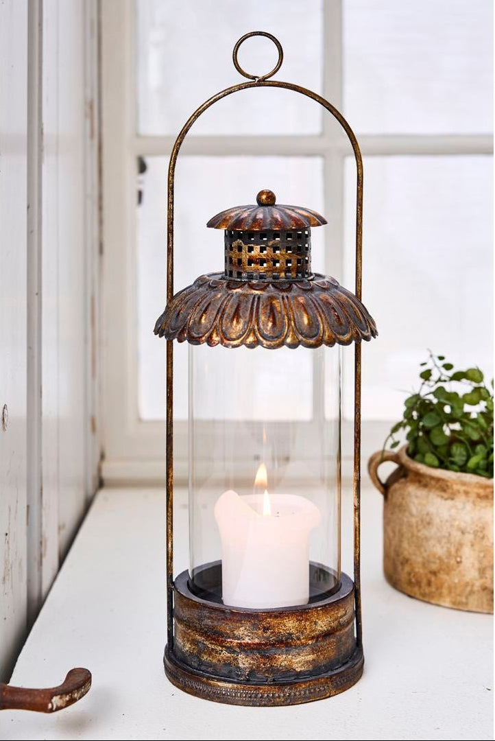 vakker lykt i antikk / rustikk patina - gammeldags utseende