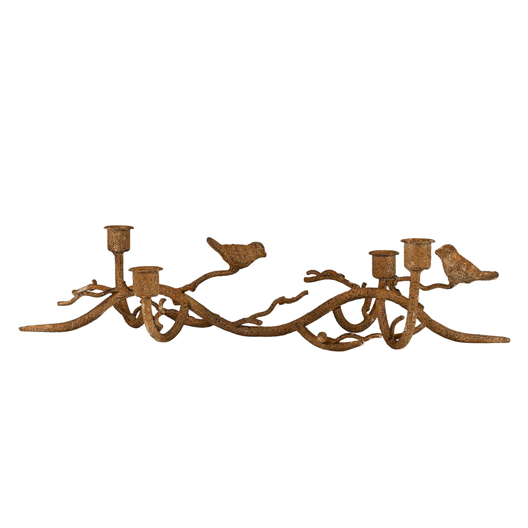 rustikk lysestake med en antikk rust finish