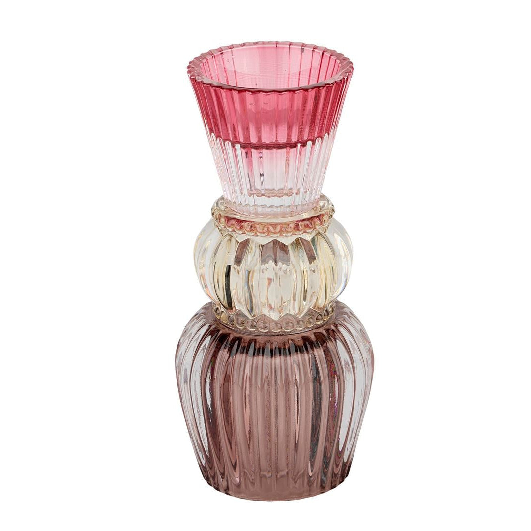 lysestake laget i farget glass