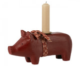 maileg lysestake rød gris pig candle holder 14-3801-00
