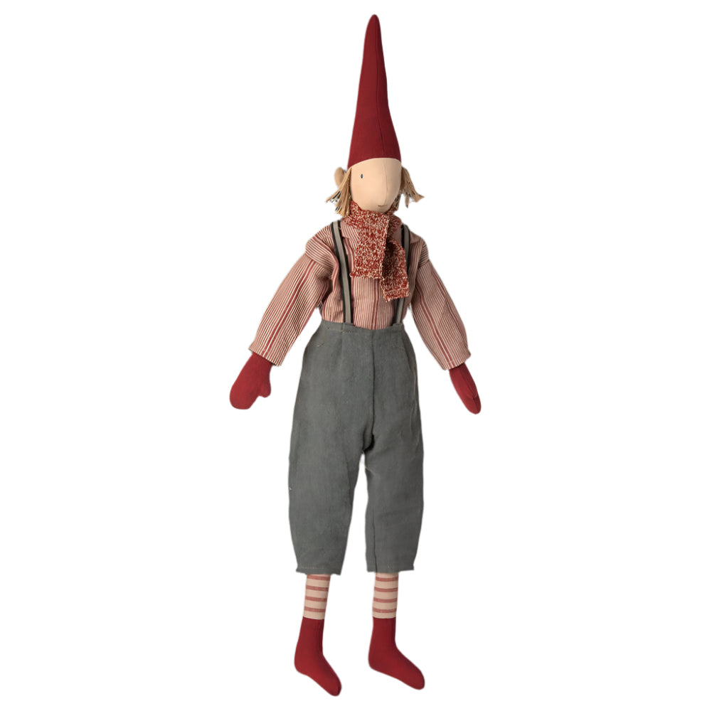 maileg pixy nisse size 4 - kommer med knicker med seler og en rød skjorte