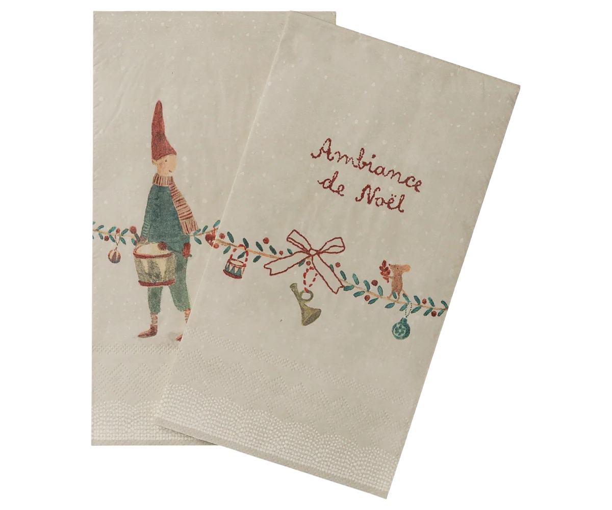 Papirserviett Juledekor 19x11cm - 20pk