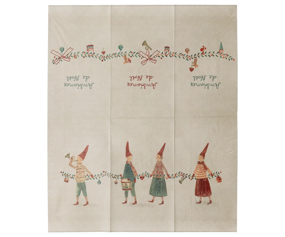 Papirserviett Juledekor 19x11cm - 20pk