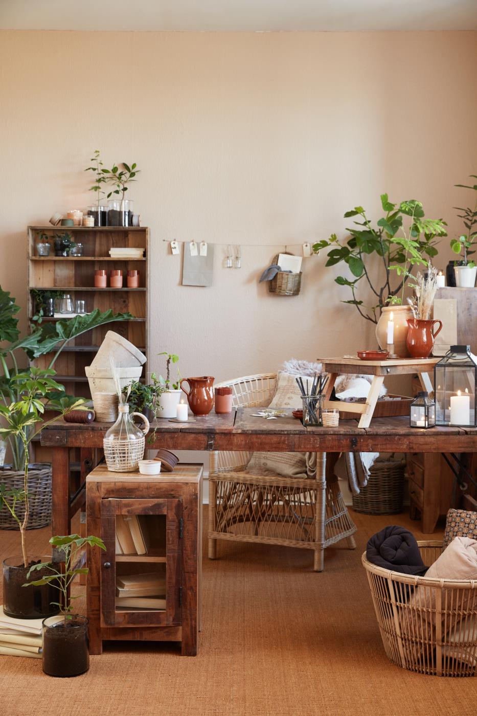 Sidebord m/Glassdør, Rustikk Treverk