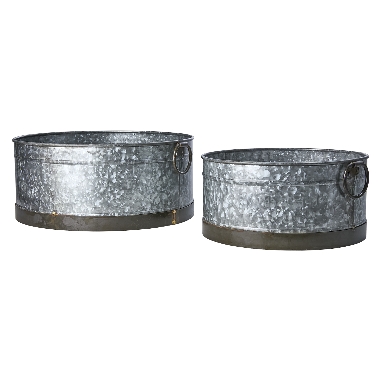 sett med 2 store sink potter / baljer - rustikk og vakker