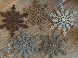 snøkrystaller snøfnugg glitter julepynt