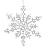 sølv snøkrystall med glitter dekorasjon julepynt