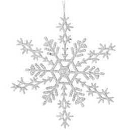 sølv snøkrystall med glitter dekorasjon julepynt