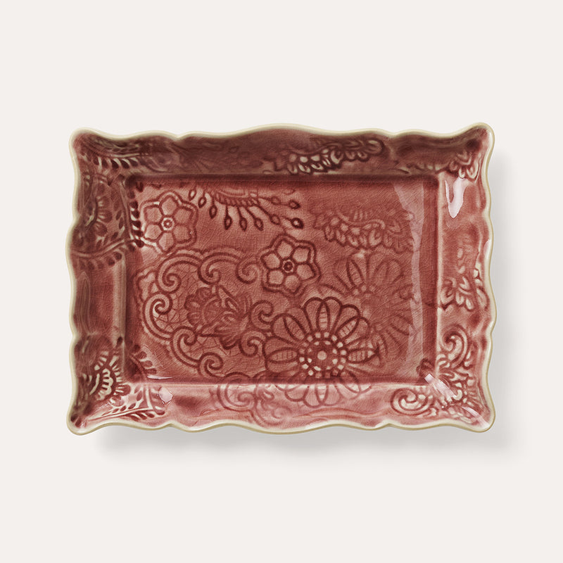 sthåal appertizer plate tallerken old rose rosa firkantet liten ajett 110119