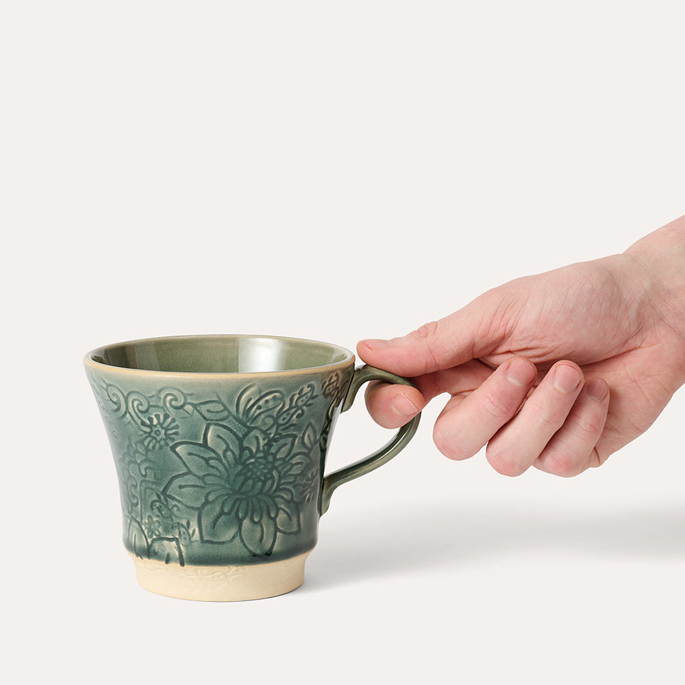 sthål krus tekopp dusk