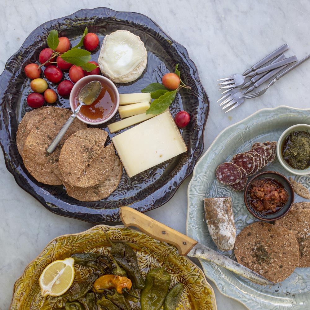 sthål serveringsfat pizzatallerken - seaweed