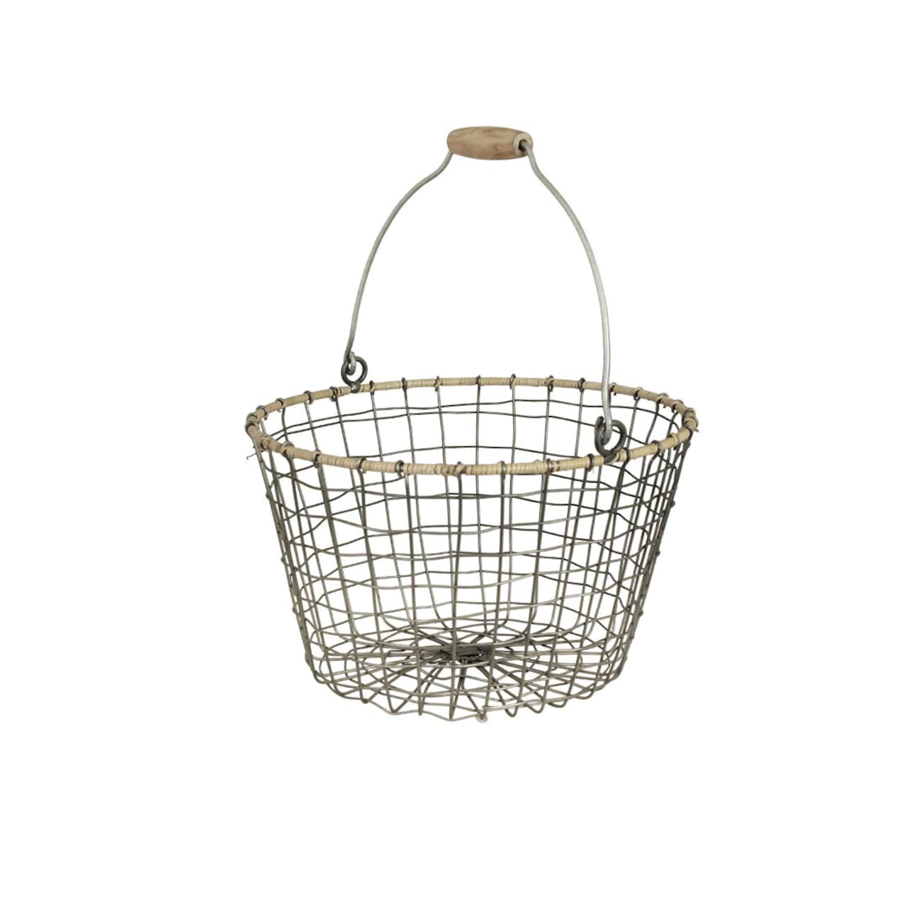 rund trådkurv i sink