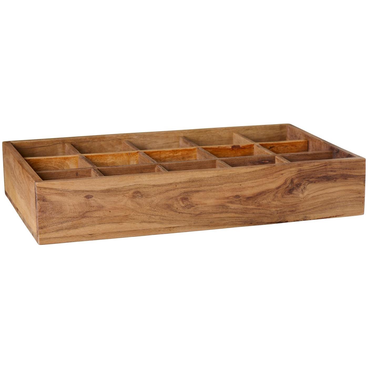 trekasse delt opp i rom