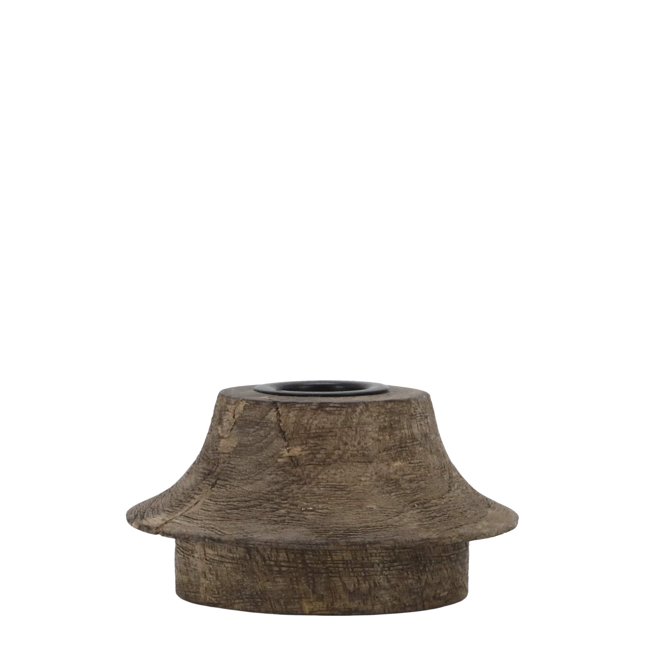 rustikk liten lysestake av tre