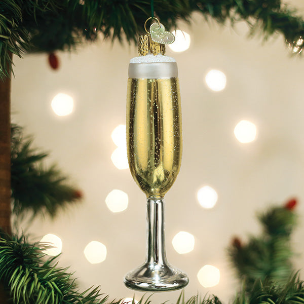 champagneglass-champagne glass ornament julekule julepynt heng dekorasjon nettbutikk
