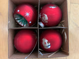 Julekule, Rød Reflektor 6cm, 4pk - PROD.FEIL