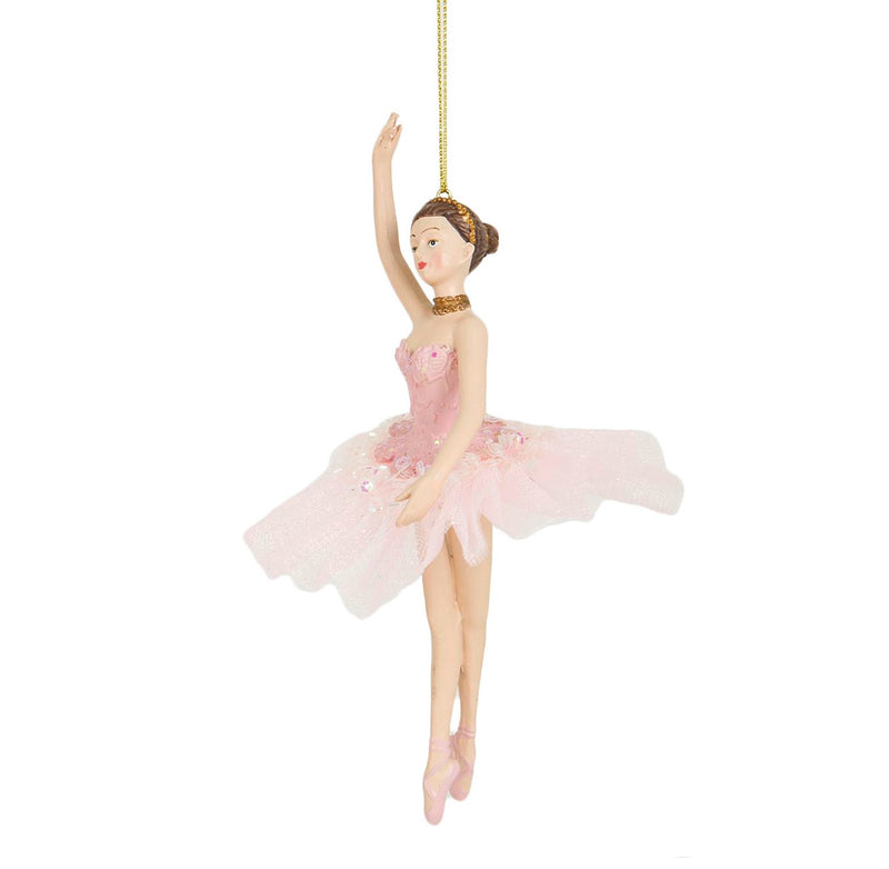 ballerina tyllskjørt tyll julepynt rosa 15200