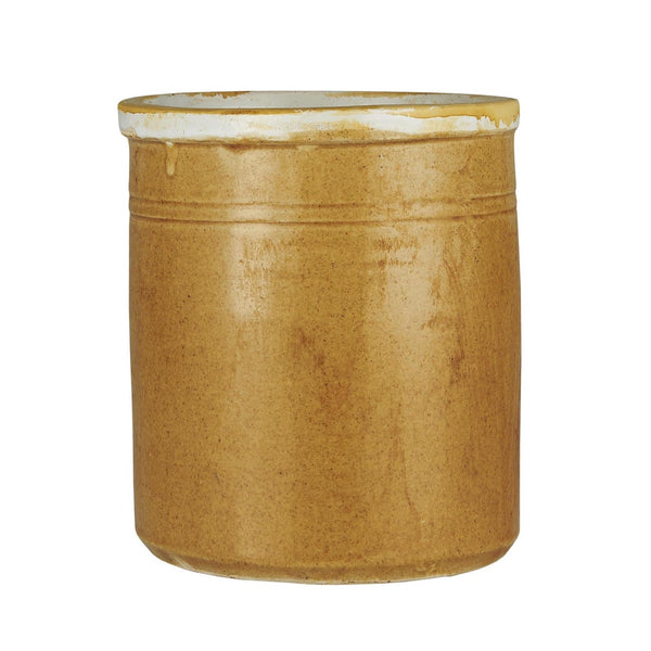 beige brun keramikk krukke liten kjøkken oppbevaring krydderplante 2174-00