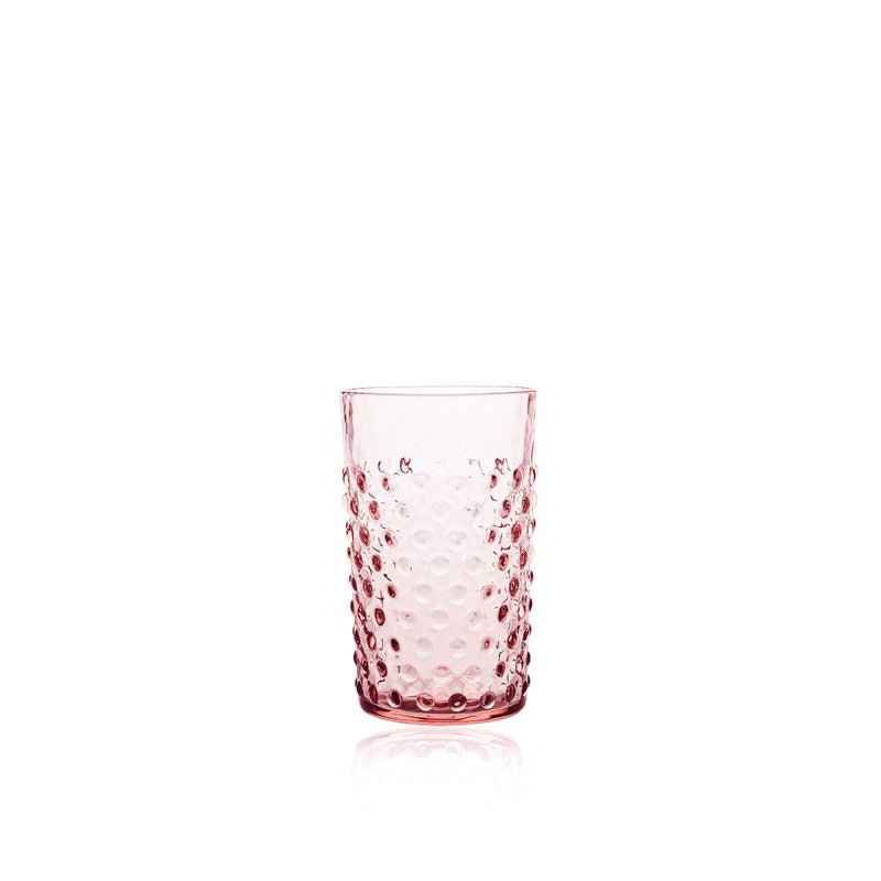drikkeglass krystall rosa klimchi rosaline hobnail tumbler