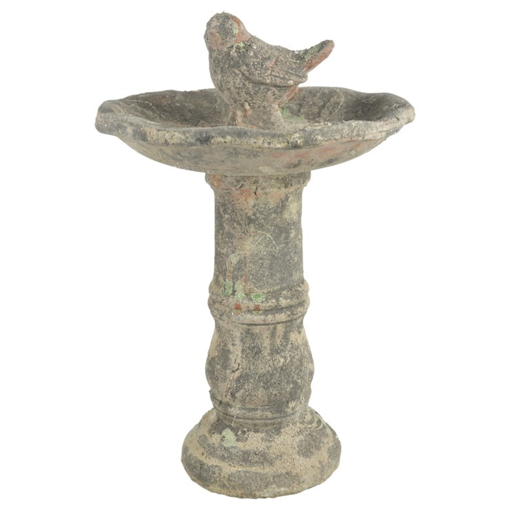 fugelbad pidestall gammeldags hage terracotta dekor fuglemater