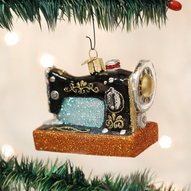 gammel symaskin julekule ornament glass vintage old world christmas