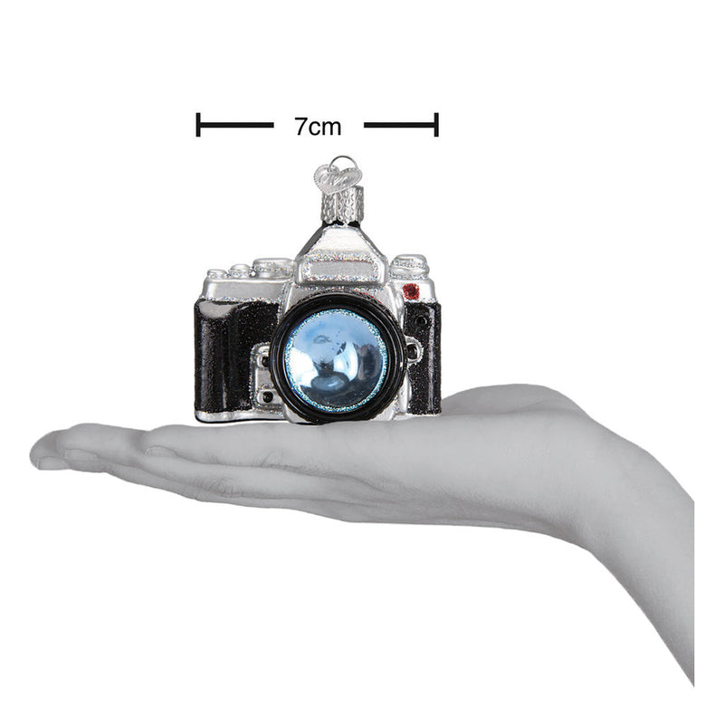 Kamera Ornament, Glass - 7cm