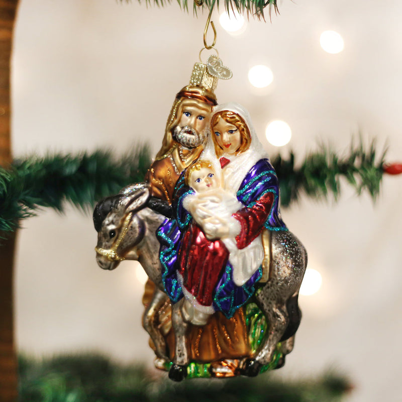 julekule ornament josef maria jesubarnet esel old world christmas glass