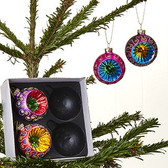 Julekule, Vintage Glass 6cm - 4pk