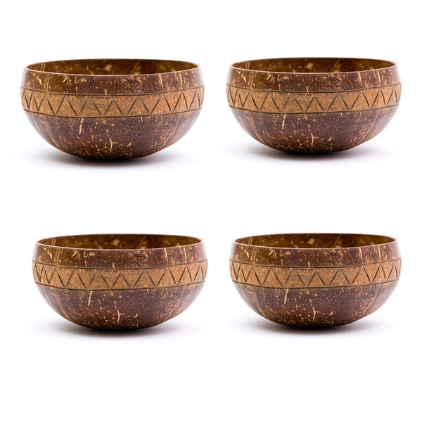 kokosnøttskål mønstret kokosnøtt skål coconut bowl risset mønstret utskjæring