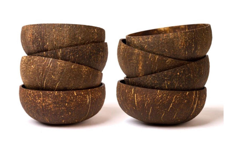 Kokosnøttskål Natur, 13cm - 4stk