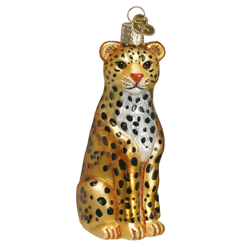 leopard ornament juletrepynt glass julekule katt 12148
