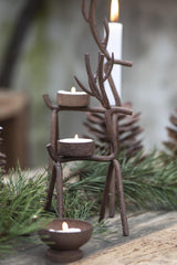 lysestake telys telysholder reinsdyr rust rustikk jul julepynt ib laursen 57042-14